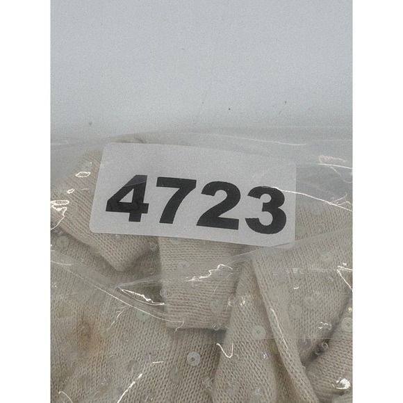 Magaschoni Silk Cotton Sequin Sweater V Neck Long Sleeve Party Top Medium - Picture 7 of 7